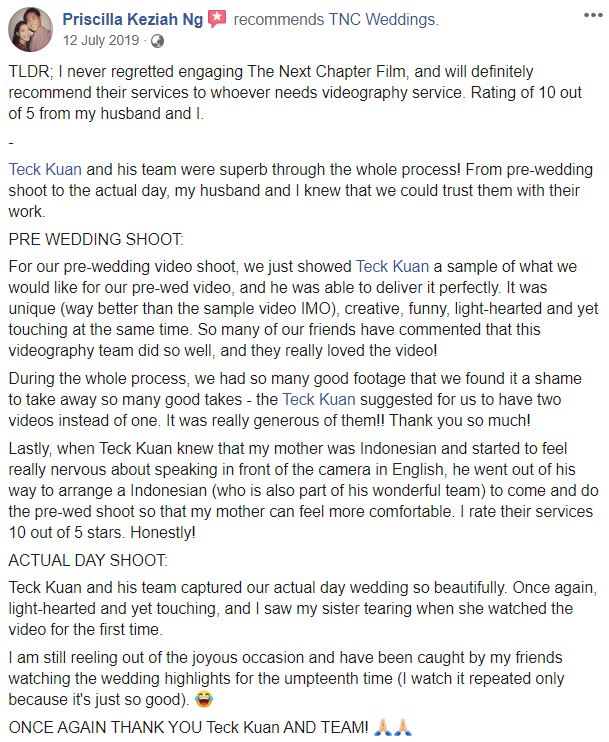 facebook review of tnc weds
